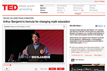 Arthur Benjamin's formula for changing math education.