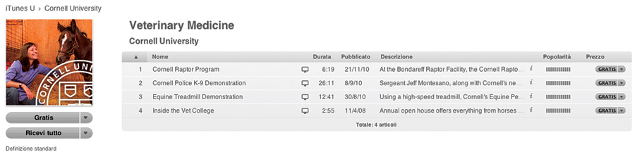 Le lezioni di Veterinary Medicine su iTunes U