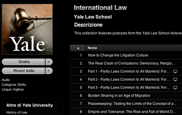 Il corso di International Law su iTunes U