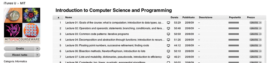 Computer Science and Programming su iTunes U