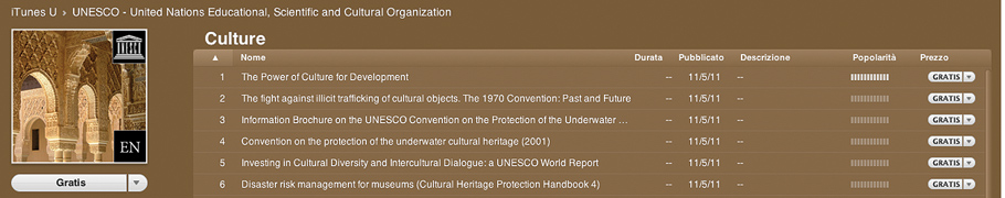 Culture di Unesco su iTunes U