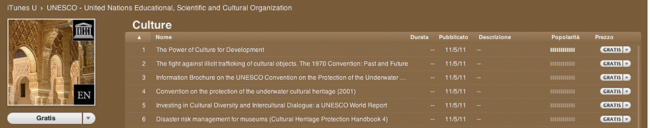 Culture di Unesco su iTunes U