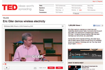 Eric Giler demos wireless electricity.