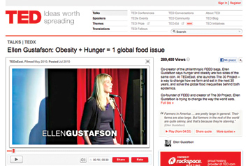 Ellen Gustafson: Obesity + Hunger = 1 global food issue.