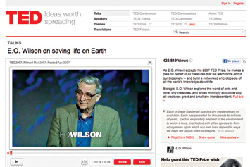 E. O. Wilson on saving life on Earth.