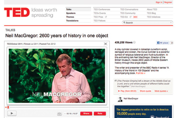 Neil MacGregor: 2600 anni di storia in un oggetto.
