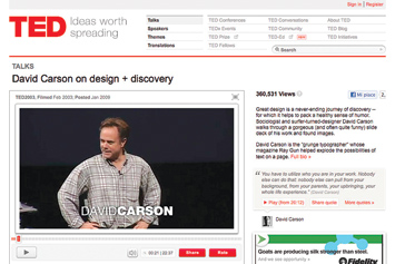 David Carson on design plus discovery.
